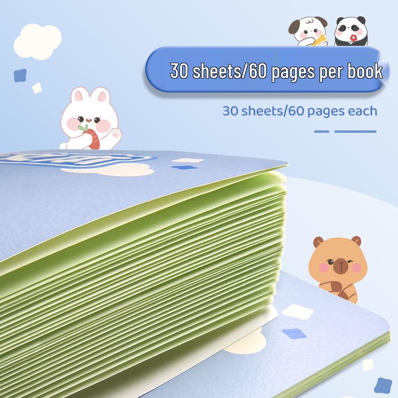 16k T-Square Grid Composition Notebook for Elementary & Junior High, 300-Square Manuscript Paper, Ideal for Grades 1-3