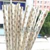 25Pcs/Bag Happy New Year Drinking Paper Straws Heart Foil Disposable Paper Staw Happy Birthday