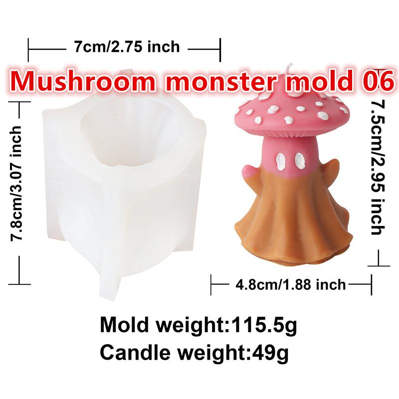 3D Creative Mushroom House Silicone Candle Mold DIY Creepy Mushroom Halloween Mold Perfect Aroma Candles  Gypsum Crafts
