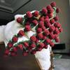 Hand-knitted Rose Bouquet Flower Blanket for Office Naps