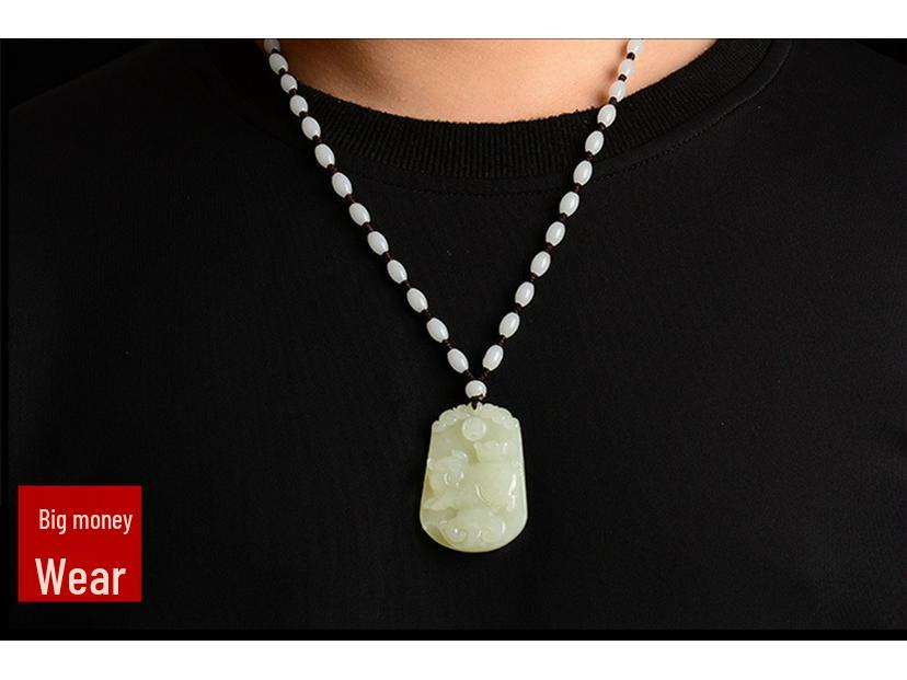 Hetian Jade Zodiac Animal Pendant - Certified Unisex Ornament