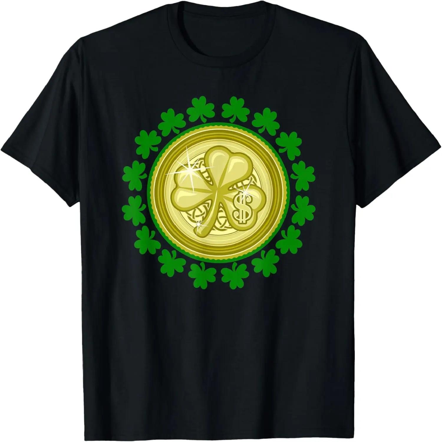 St Patrick s Day Lucky Coin Graphic T-shirt XXXXXL чёрный