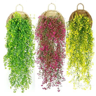 80 cm (31,5in)Sztuczne Pnącze Sztuczne Rośliny Rattan Wiszący na Ścianie Liście Plastikowa Gałązka Wierzby Złotego Dzwonka Do Dekoracji Domu Ogrodu Pokoju