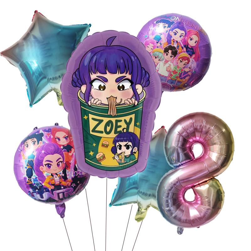 Kpop Demon Hunters Children's Birthday Party Decoration Ball Number Digit 1-9 Balloon Set Baby Shower Party Supplies Gift Toy