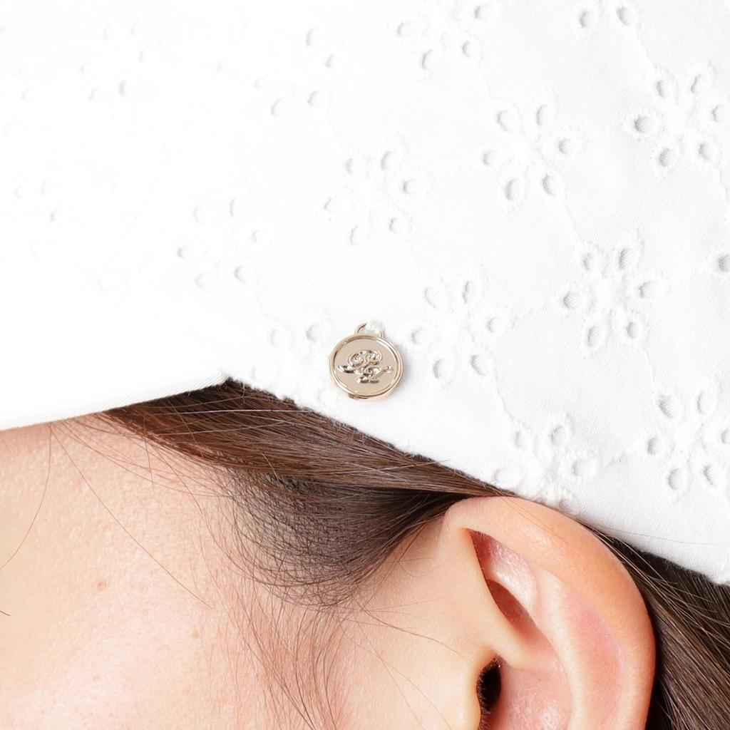 Moonbat PAUL JOE ACCESSOIRES Deep Lace Cap with Logo 71004 & Charm, White,