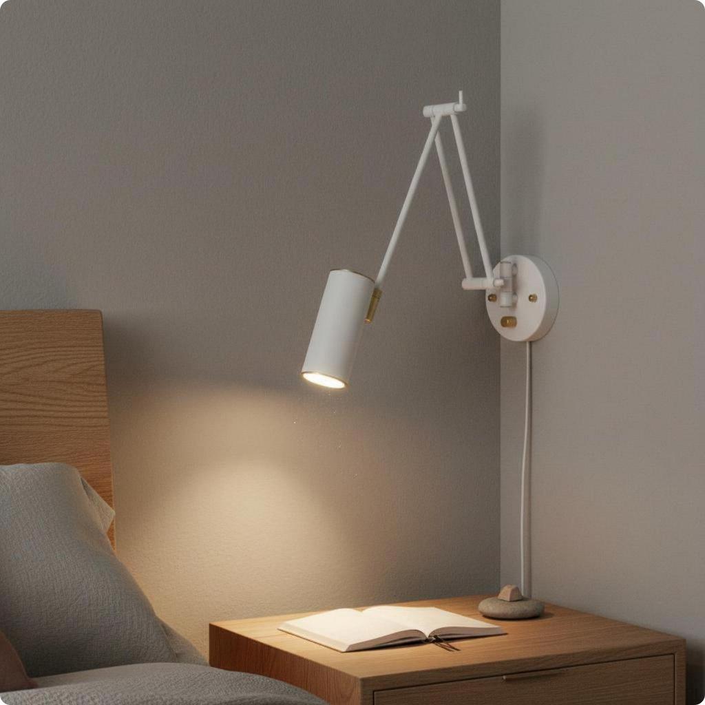 Adjustable Swing Arm Lamp Foldable Wall Light Retro Reading for Readers,