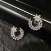 Blatt Blume Ohrstecker Koreanische Version Einfache Leicht Eingelegte Leichter Luxus Design Sinn Nischen-Ohrringe Mond Fünfzackiger Stern Ohrstecker Frauen