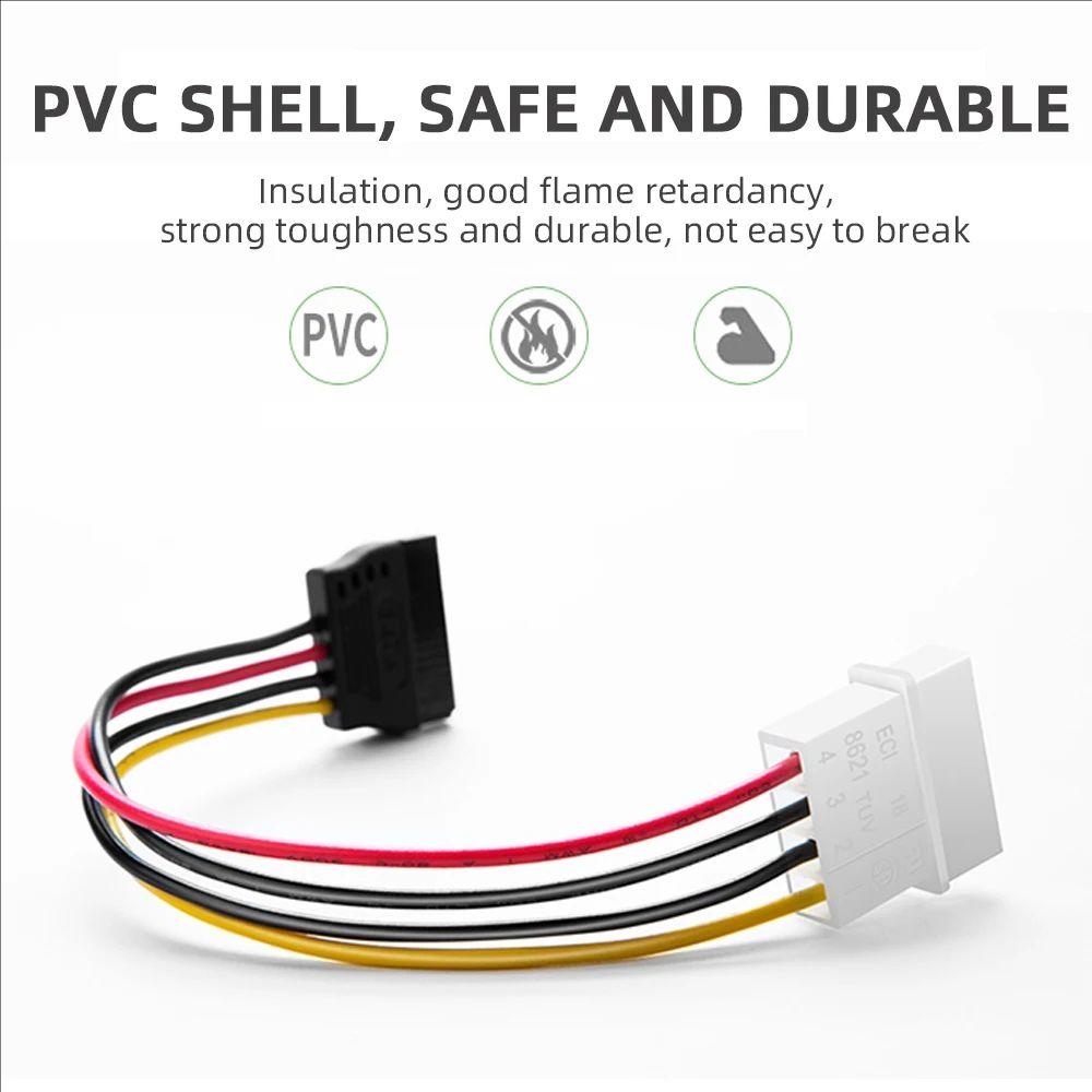 4 Pin IDE Molex To 2 Sata/SATA 15Pin To 2 SATA 15 Pin /SATA 15 Pin To Molex IDE 4 Pin Power HDD Splitter Connector Cable for PC
