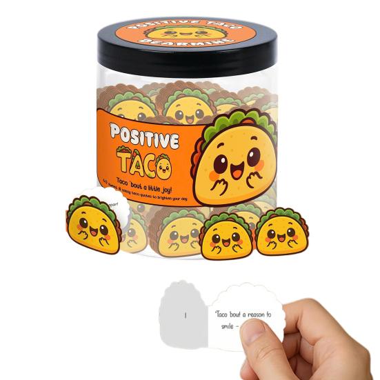 Positive Taco Jar 60 Emotional Support Affirmation Cards Christmas Stocking Stuffers Birthday Gift for Women Men Friends Teens Coworkers Teachers