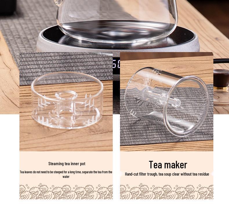 2026 Electric Ceramic Tea Set: High-Temperature Resistant Glass Kettle & Household Teapot for Brewing