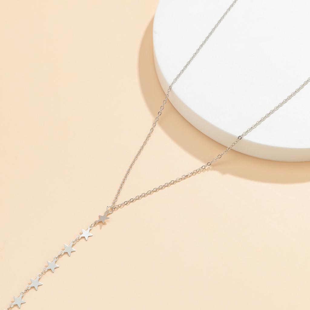 Jewelry, Sexy Star Tassel Necklace, Body Chain Integrated Chain, Simple Thin Chain Metal Necklace.
