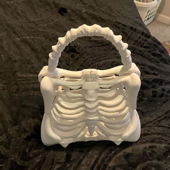 Handtasche Gothic Rippenkäfig Knochen Tasche Gruselig 3D Gedruckte Skelett Geldbörse