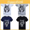 Premium Quality Men Wolf Print Round Neck Short Sleeve T-shirt For Casual Comfort