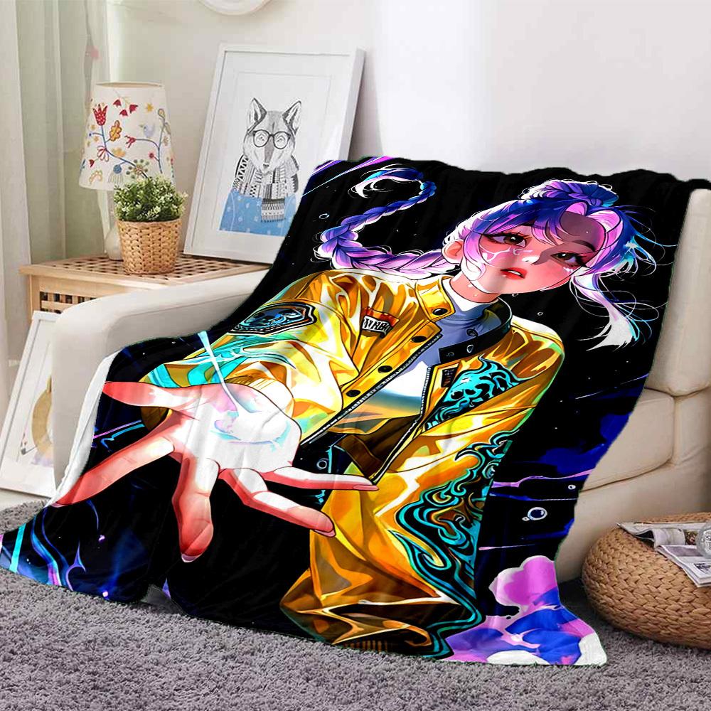 1PC Huntrix, K POP Blanket, Throw For Sofa, Bed, Travel, Camping, Livingroom,
