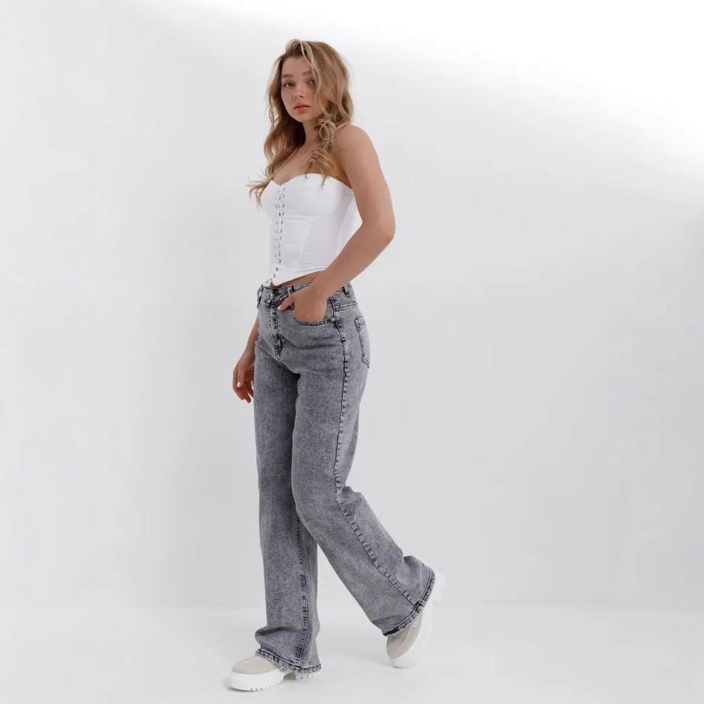 Women's Casual Fashion High Waist Straight Floor-length Jeans