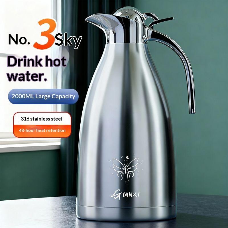 Gianxi Insulated Pot Household 316 Stainless Steel Large Capacity Boiling Water Insulated Pot Hotel Hot Water Bottle