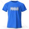 Focus Letter Minimalist Style T-Shirt, Lightweight Round Neck Short Sleeve Tee, Perfect for Unisex
