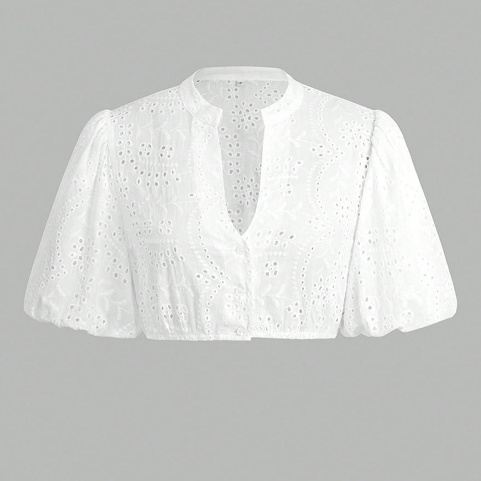 

Женская футболка с кружевной отделкой и маленьким вырезом для пивного фестиваля XL белый