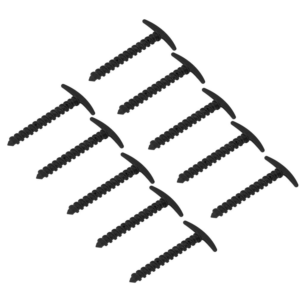 10Pcs Tent Stakes Plastic 5.7in T Shape Spiral Ground Stake Anchors Pegs for Tarps Canopy Camping Hiking