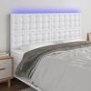 VidaXL Tête de Lit à LED Meuble de Chambre à Coucher Accessoire de Lit Double Tête de Cadre de Lit Intérieur Blanc 3122521