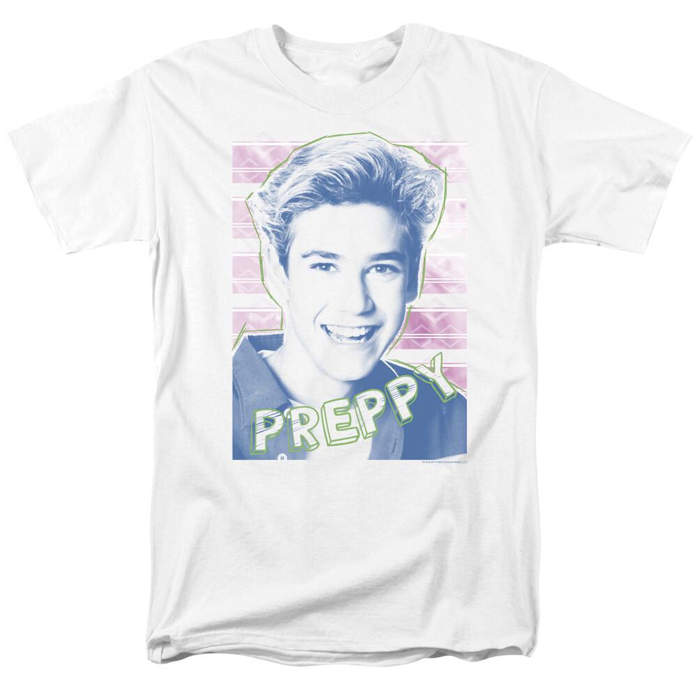 Saved By The Bell Preppy T Shirt Mens Licensed Classic TV Zach Morris Tee White
