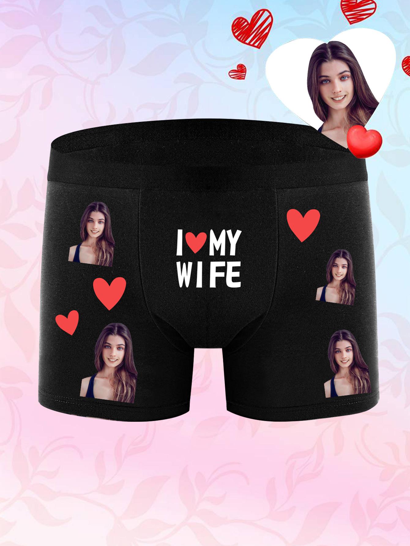 

Индивидуальное мужское нижнее белье-боксеры с принтом в виде сердца, эластичное и мягкое, удобное, повседневное персонализированное нижнее белье, идеальный подарок для парня/мужа L чёрный