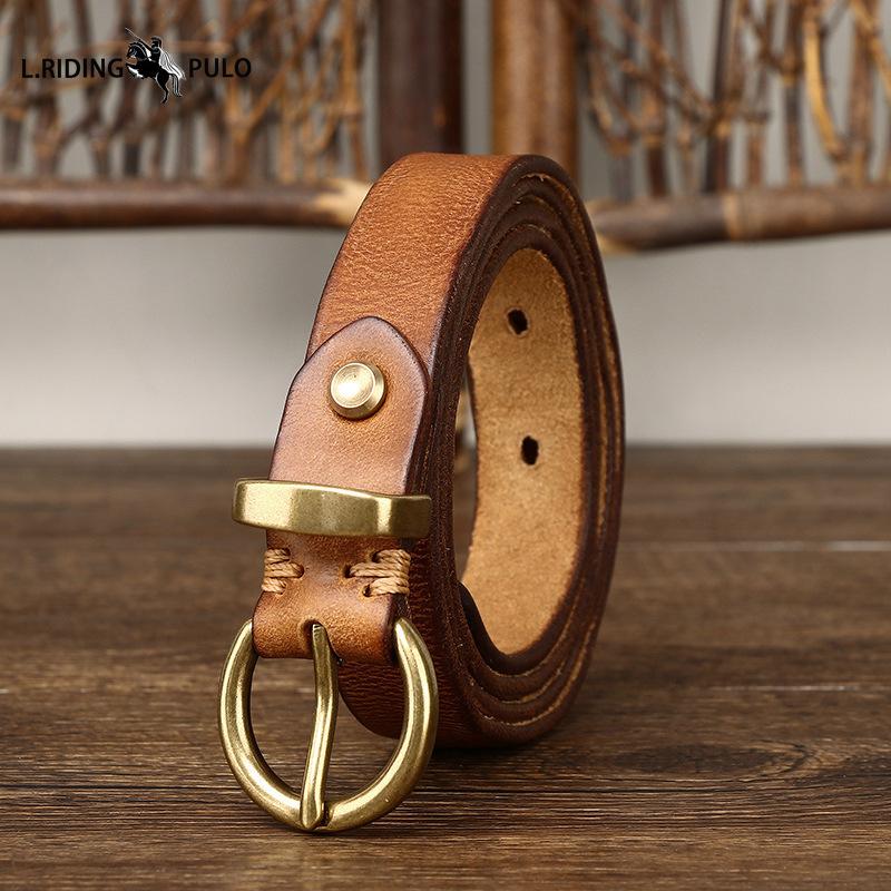 

Ретро Плиссированный Модный Пояс на Все случаи жизни для Женщин, Пряжка-гвоздик Натуральная Кожа Чистая Воловья Кожа Повседневный Тонкий Пояс 115cm