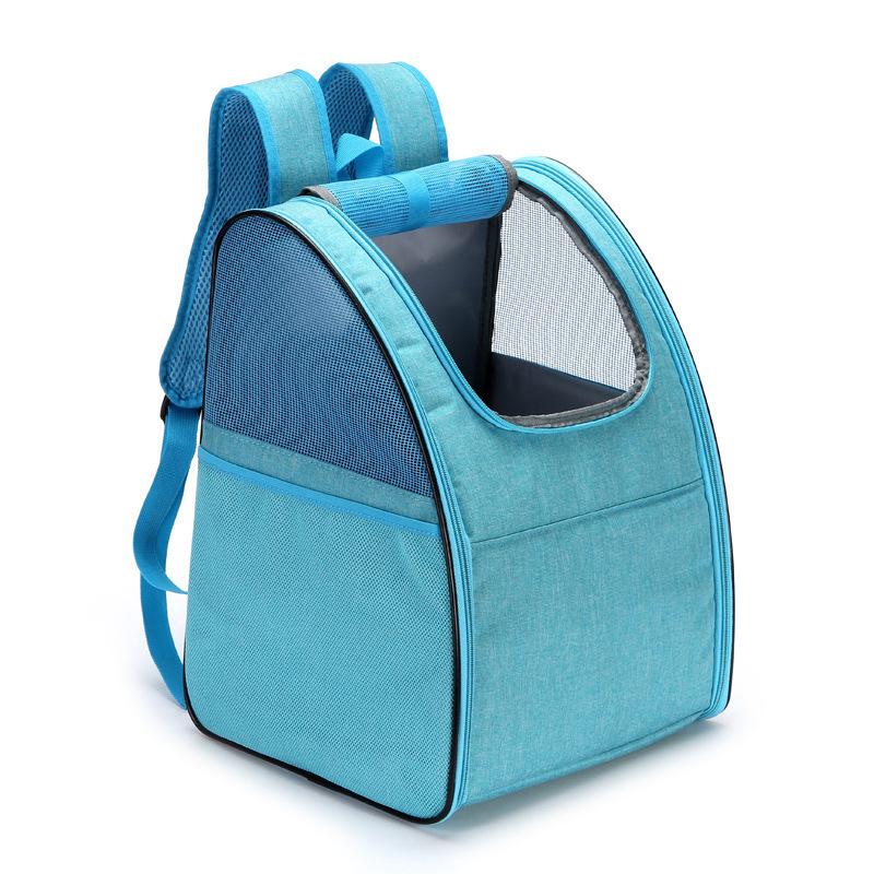 Foldable Pet Backpack: Breathable Panoramic Double Shoulder Bag for Cats and Dogs