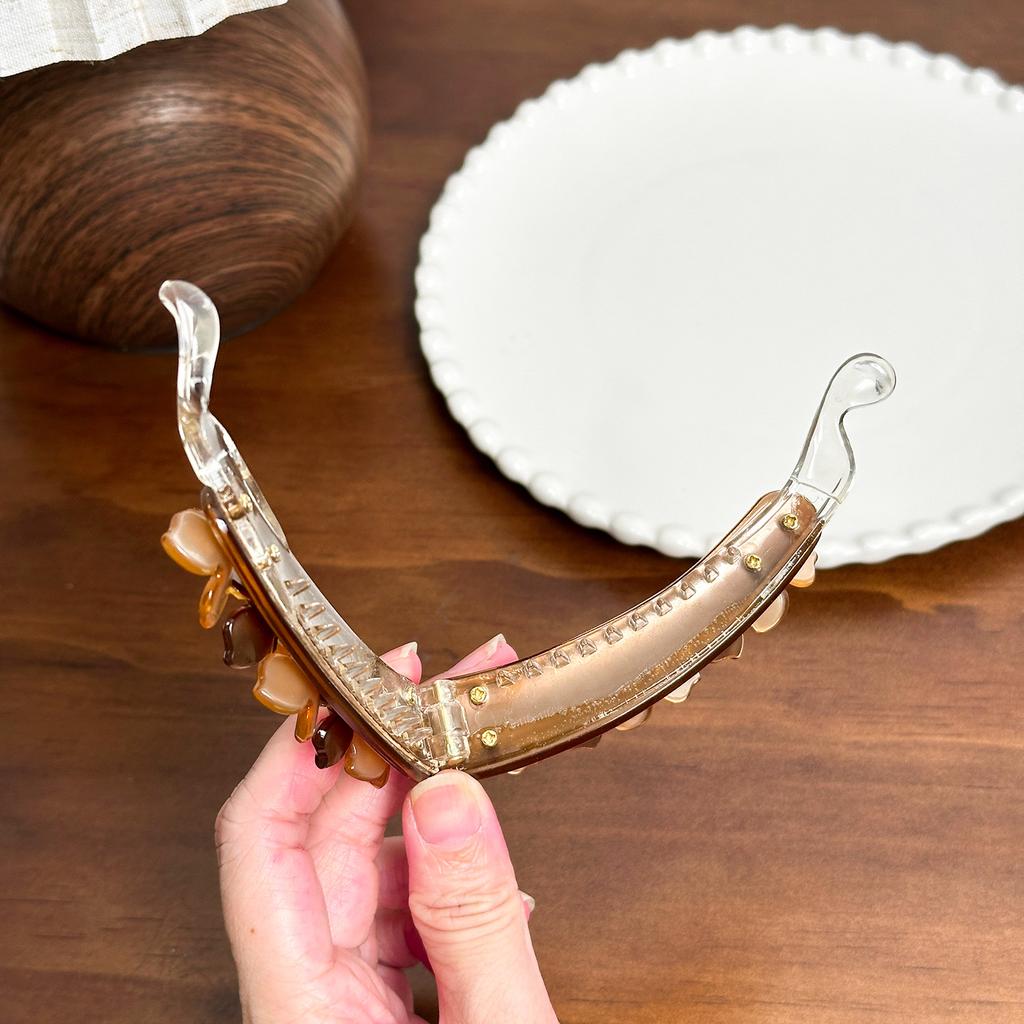 Dowe Fashionable Acetate Hair Claw Clip With Sparkling Rhinestones For Effortless Style