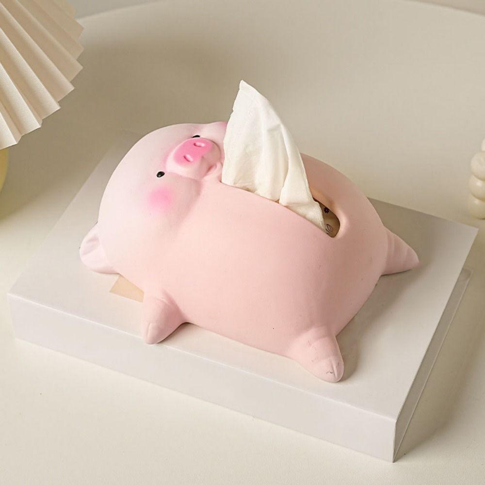 Reusable Ceramic Pig Tissue Box Cute Napkin Storage Case Paper Towel Holder  Storage Supplies