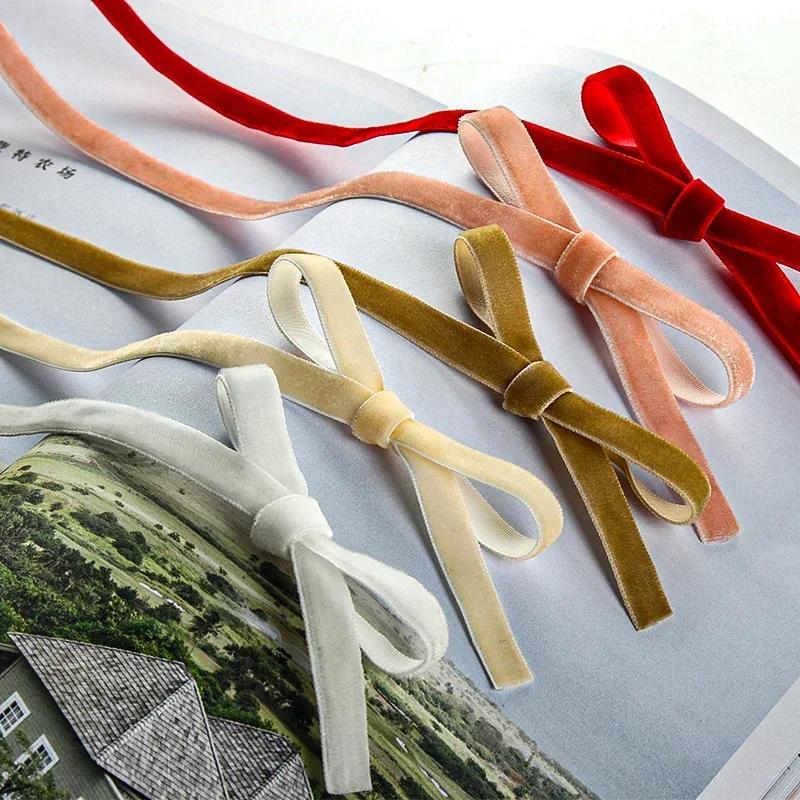 45 Meter 1 cm Samtband Hochzeitsparty Handgemacht Geschenkverpackung Schleifen für Haare DIY Bekleidung Bekleidungszubehör Nähhandwerk Stoff