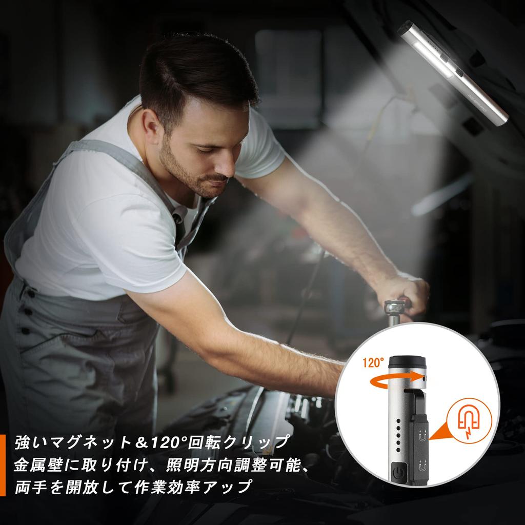 DuraBrite Handheld LED COB 365nm UV USB Kompakt und Ideal für Mineralien und Fluoreszierende Aufheller Grau Taschenlampe, Taschenlampe, Stiftlampe, Flutlicht,