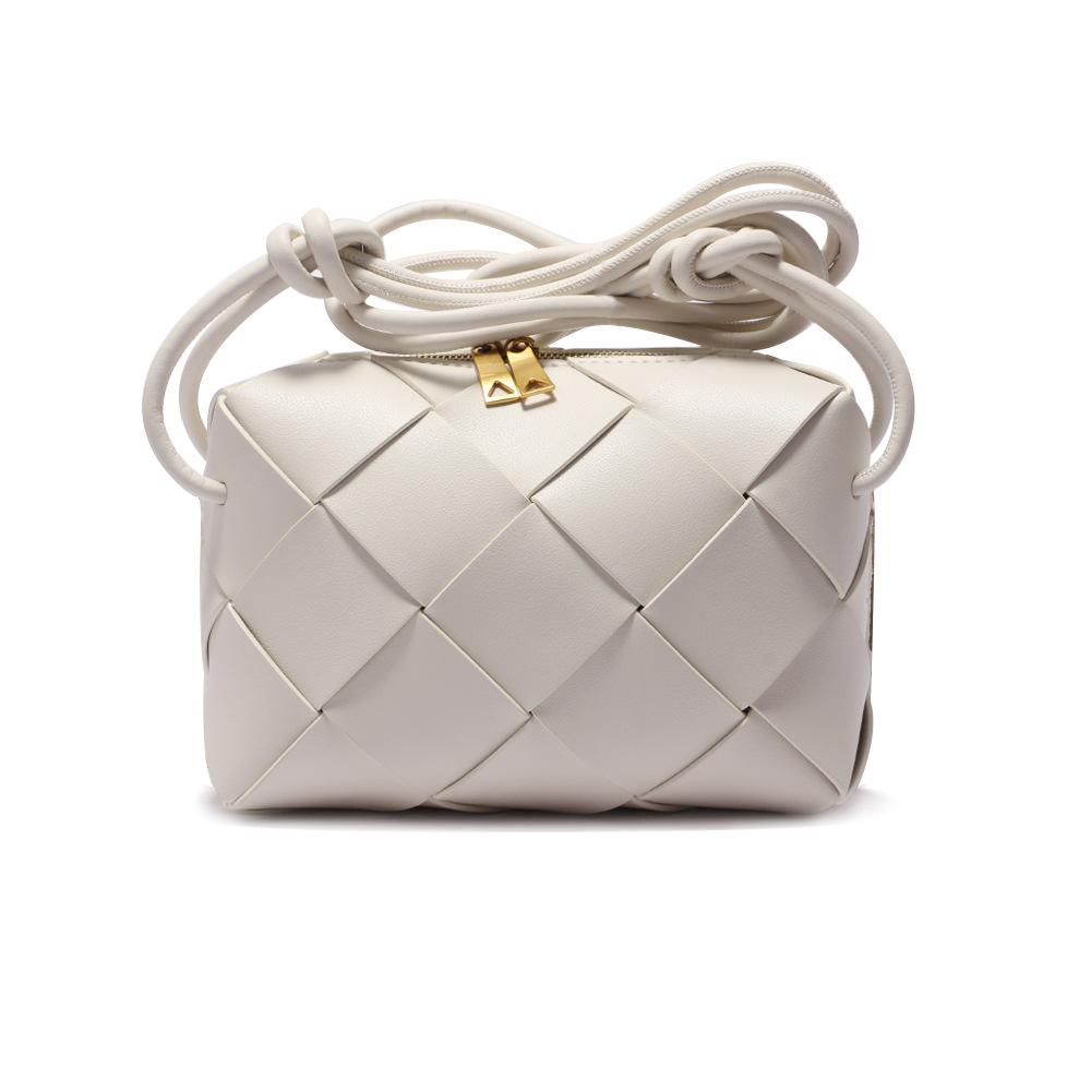 

Весна/лето Маленькая квадратная сумка Сумка для фотоаппарата Женская плетеная сумка через плечо из коровьей кожи для женщин белый