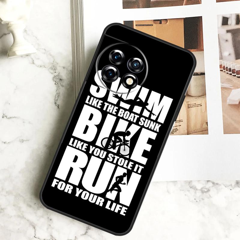 Swim Bike Run Triathlon Case For OnePlus 12R 12 11 9 10 Pro 10R 9R 8T 10T Nord CE 2 3 Lite 2T N10 N20 N30 CE4 Cover