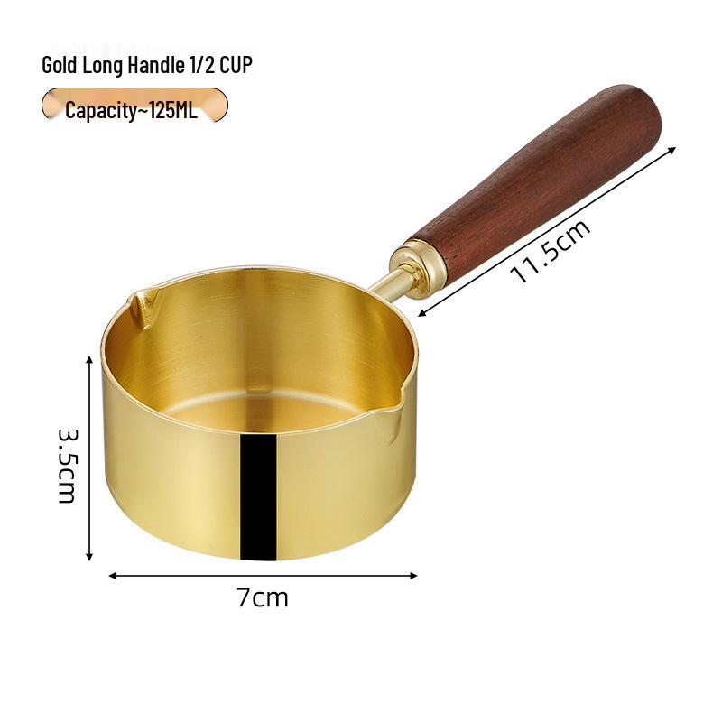 304 Stainless Steel Sauce Cup with Wooden Handle, Custom Logo, Multiple Specifications - Ideal for Steakhouses & Restaurants.