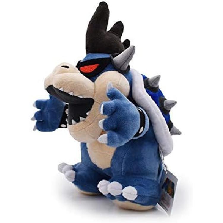 Cartoon Fire Dragon Koopa Plush 11" Anime Dark Blue King Koopa Stuffed Dolls Super All Star Collection Ornament Stuffed Doll Gift for Girls & Boys