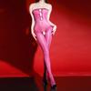 Sexy Bowknot Hollow Out Strapless Crotchless Bodystocking Ultra-Thin Glossy Silky See-Through No-Removal Erotic Bodysuit