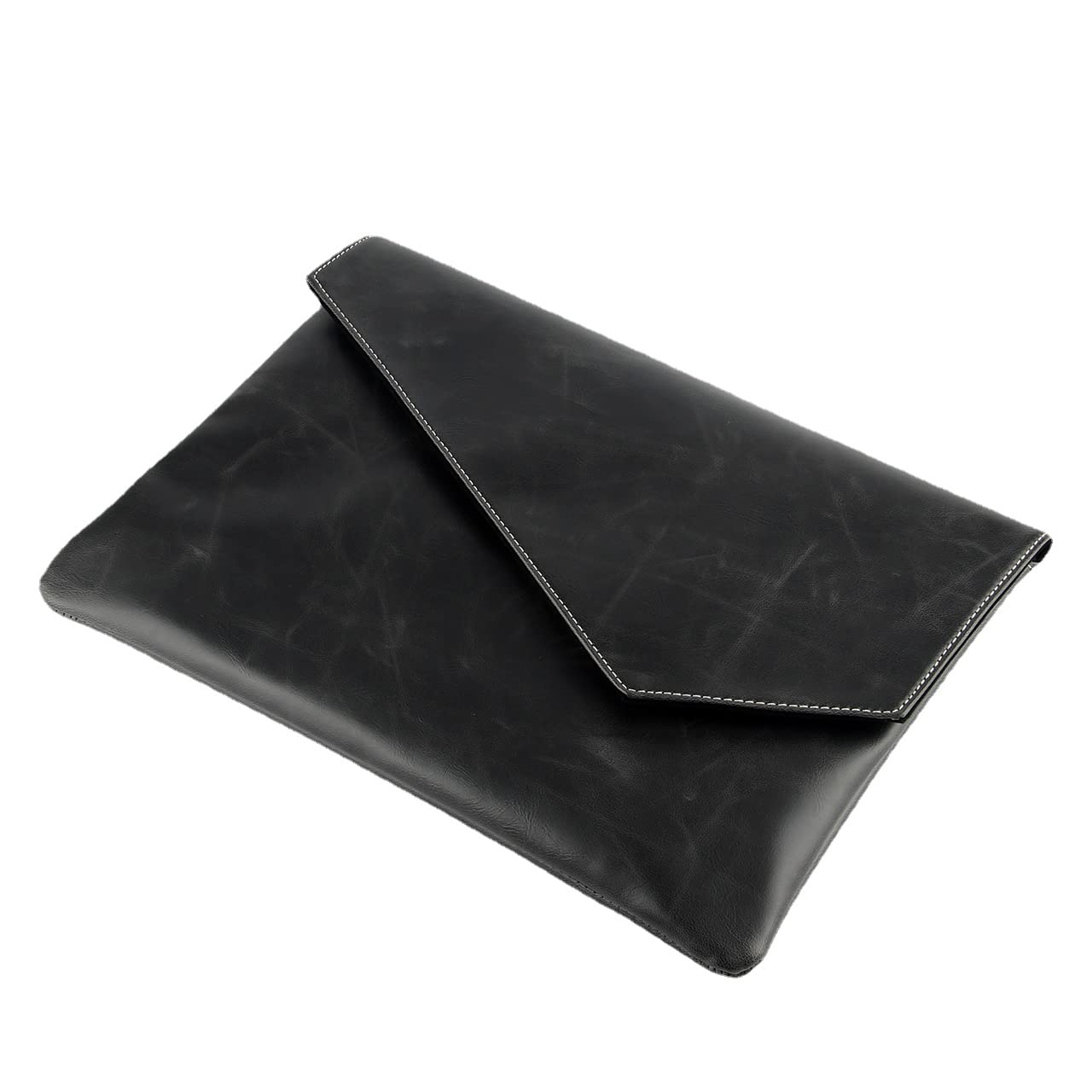 

Винтажная деловая сумка-клатч из искусственной ПУ кожи, большая, в виде конверта, для документов формата А4, сертификатов, ноутбука, чехол-конверт, офисный держатель для файлов (черный)