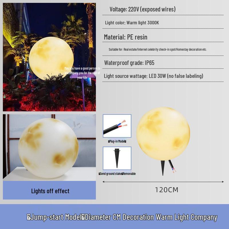 Solar-Powered Outdoor Moon Lamp: Waterproof Atmosphere Light for Gardens, Villas, and Terraces