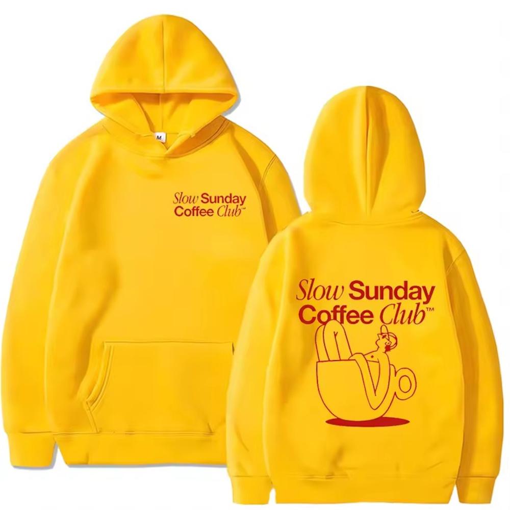 2025 New Sunday Coffee Club Hoodie Funny Men's Hoodie Harajuku Unisex Street Wear Fleece Pullover Sweatshirt