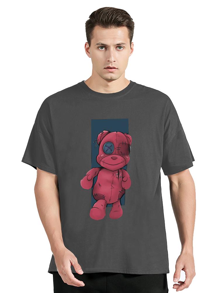 Fashion All-match Women Cotton T-shirt Cartoons Cute Bear Tops Summer Black Classic O-Neck Tee Women Clothes Hip Hop Tshirt