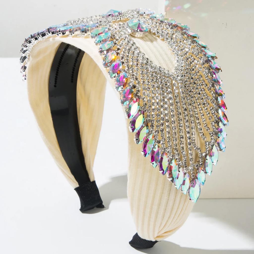 Industria Pesante Lusso Cerchietto con Catena di Diamanti Bordo Largo Accessori per Capelli Retrò Trend Lucido Accessori per Capelli da Ballo di Alta Gamma