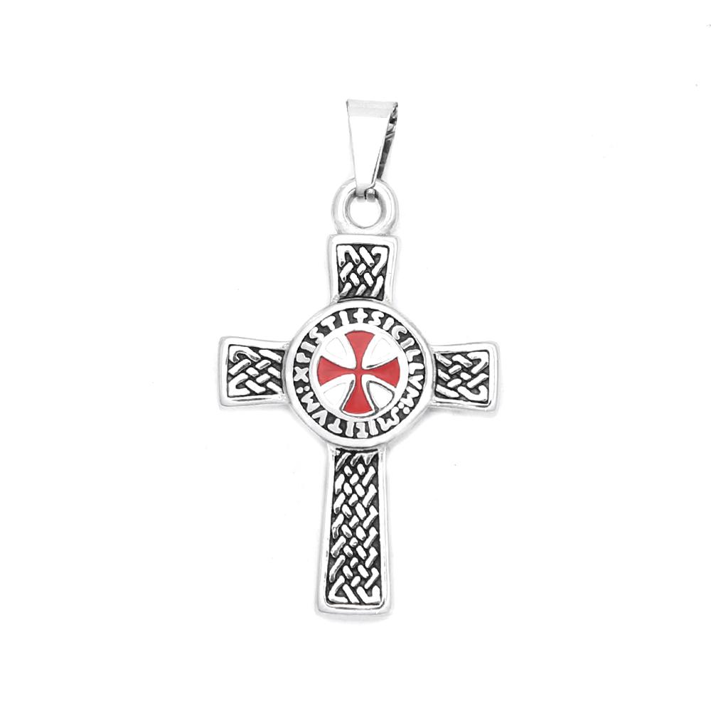 

Classic Fashion Iron Cross Shield Pendant Necklace for Men Women Stainless Steel Templar Knight Cross Necklaces Amulet Jewelry