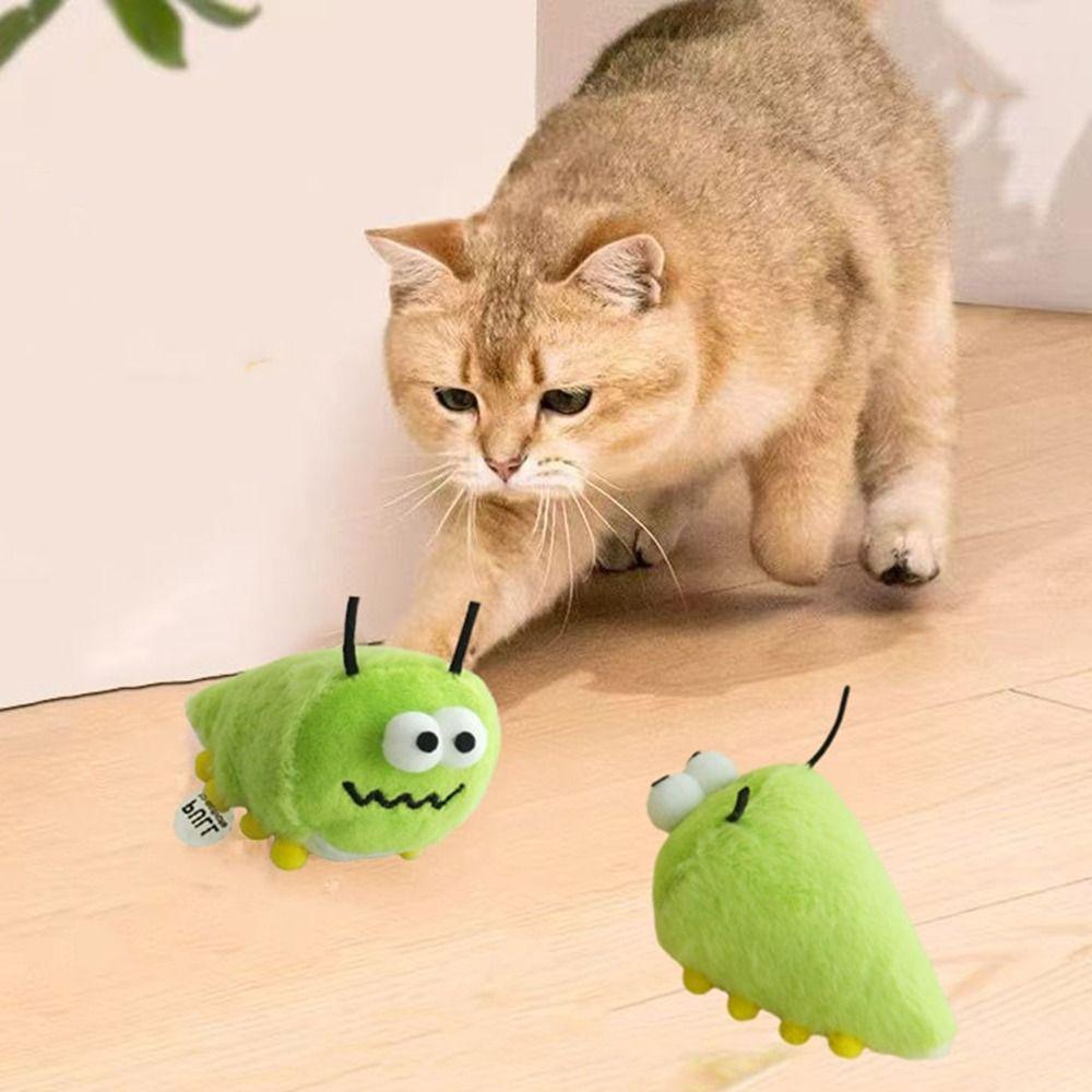 2Pcs Soft Cat Sound Toys Interactive Cat Plush Toys Funny Cat Worms Mint Toys  Indoor