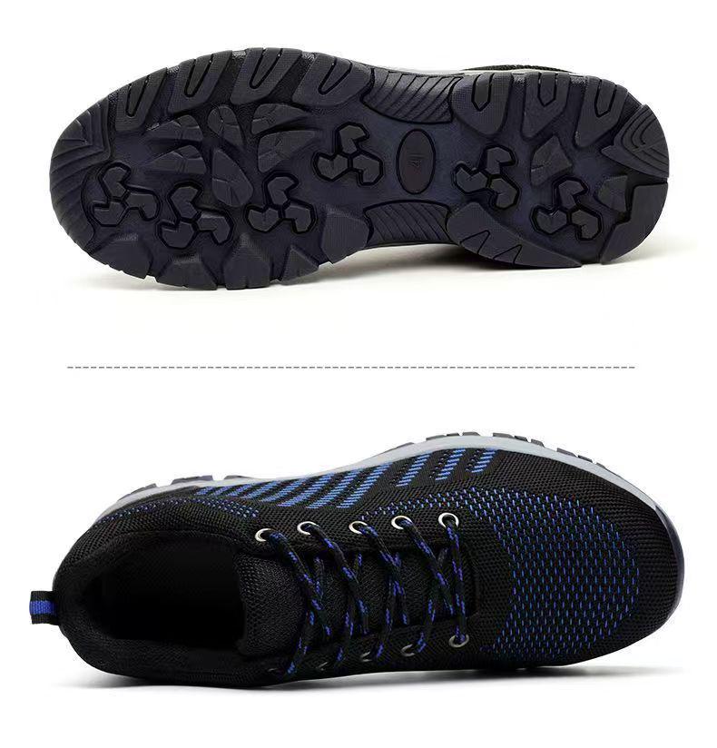 Unisex Summer Steel Toe Work Shoes, Breathable, Anti-Smash, Anti-Puncture, Lightweight Fly-Knit, Wear-Resistant Safety Footwear.