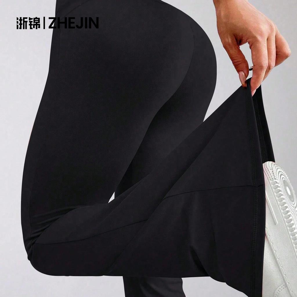 Zhejiang JinEuropean and American Belly and Hip Lift Yoga Pants Women's High Waist Sports Pants Peach Hip Fitness Pants Yoga Trousers Wide Leg Pants