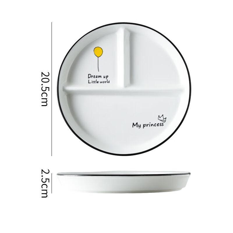 Rectangular 3-Compartment Ceramic Divided Plate