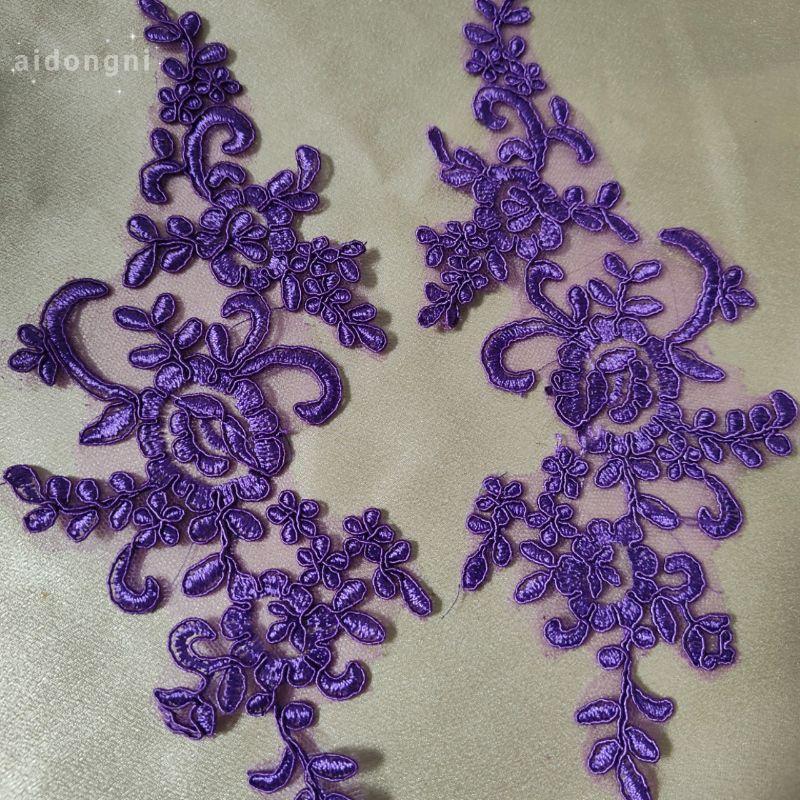 

Цвет Классический Автомобиль Кость К Цветку Вышивка Кружево Свадебное Платье Одежда для Выступлений Аксессуары Декоративные Цветы 1 purple flower