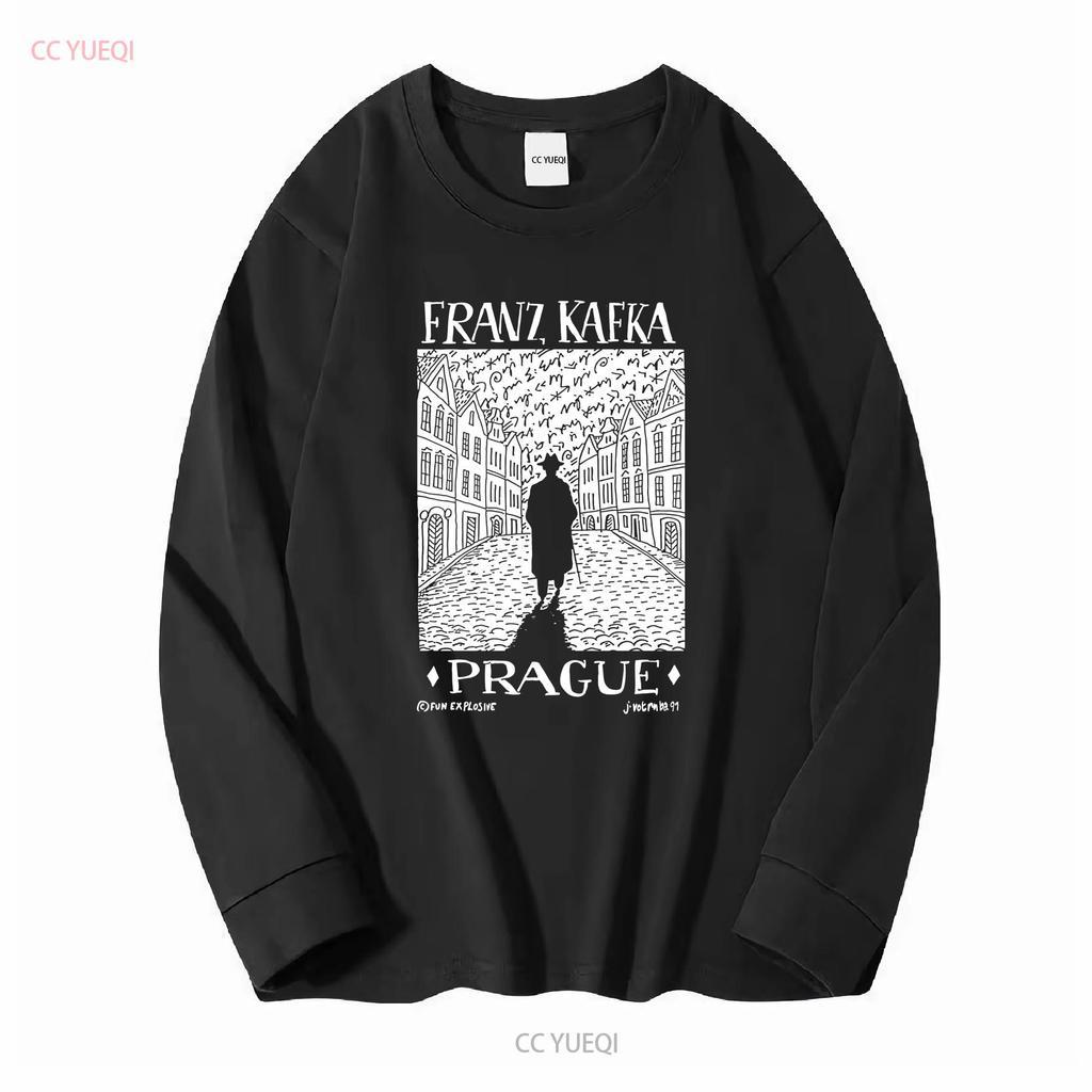 Vintage 1991 Franz Kafka Prague Art T Shirt Size XL Black vintage Washed streetwear Comfortable Slightly fashion Casual