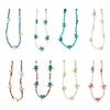 Chaîne de clavicule sophistiquée Collier statement étoile de mer turquoise Longueur réglable Chaîne de cou Ornement de fête élégant